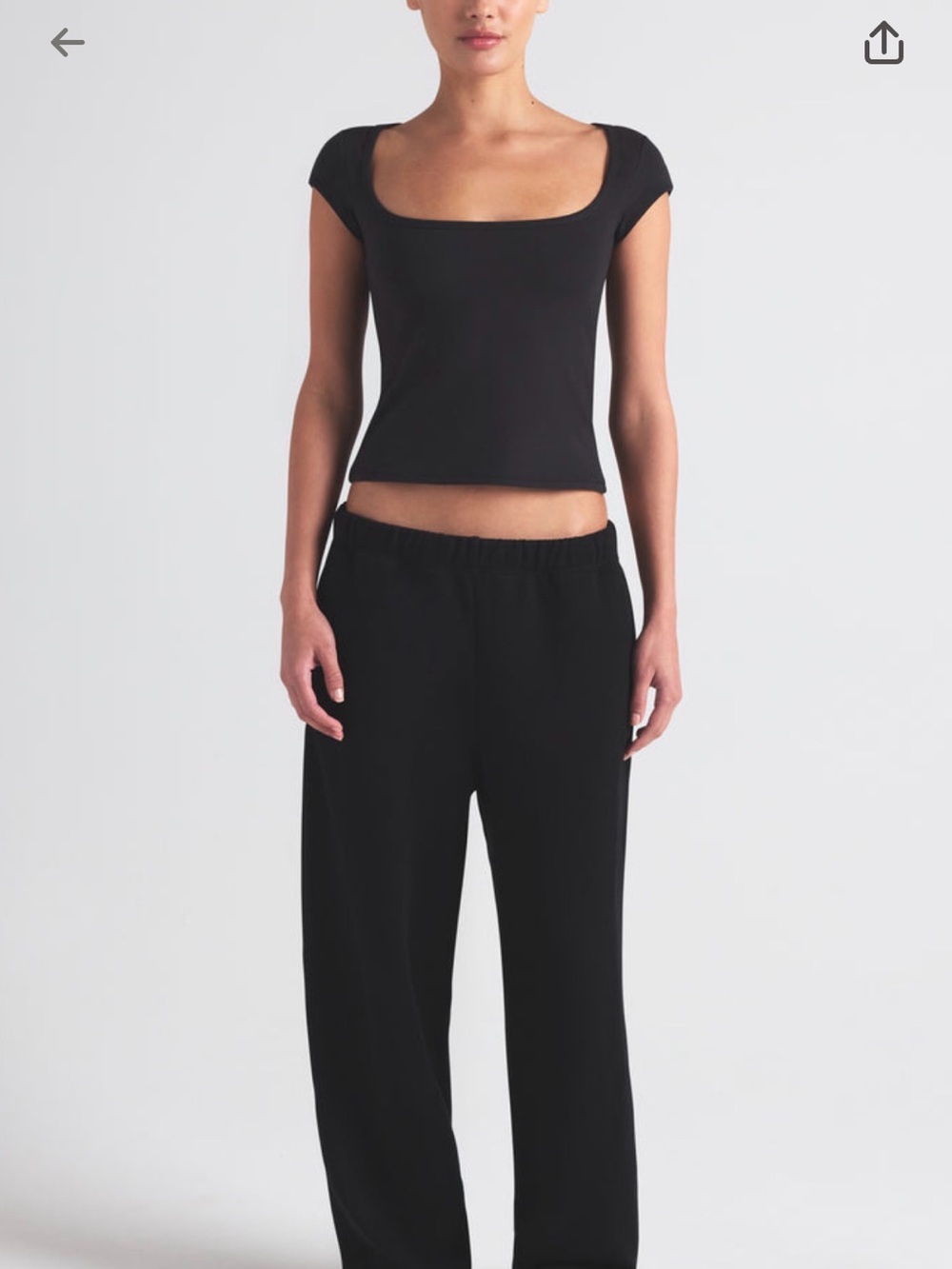 SKIMS Black Scoop Neck Top